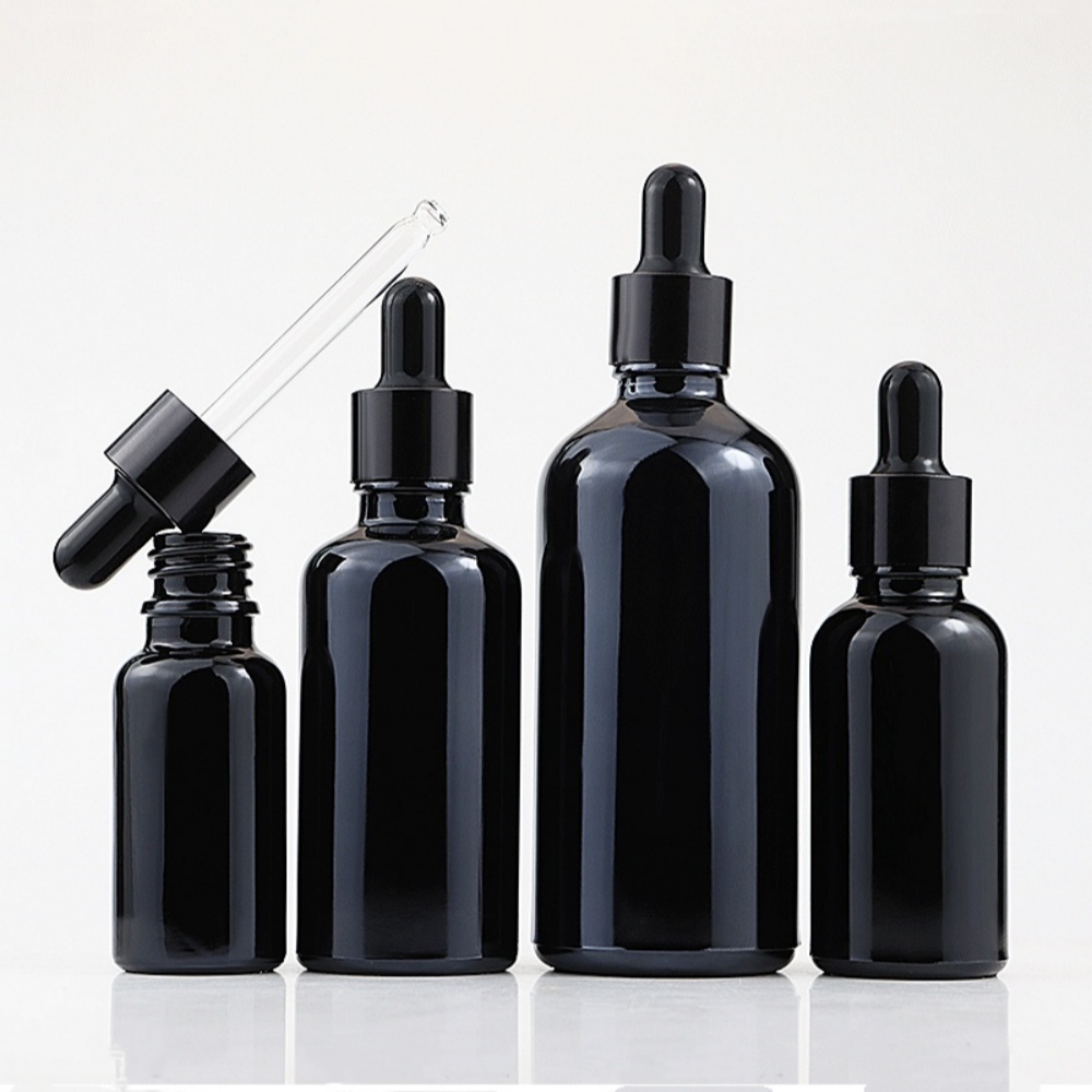 Juice Bottle Dropper - 1PCS5-100ML Reagent Eye Dropper Black Glass