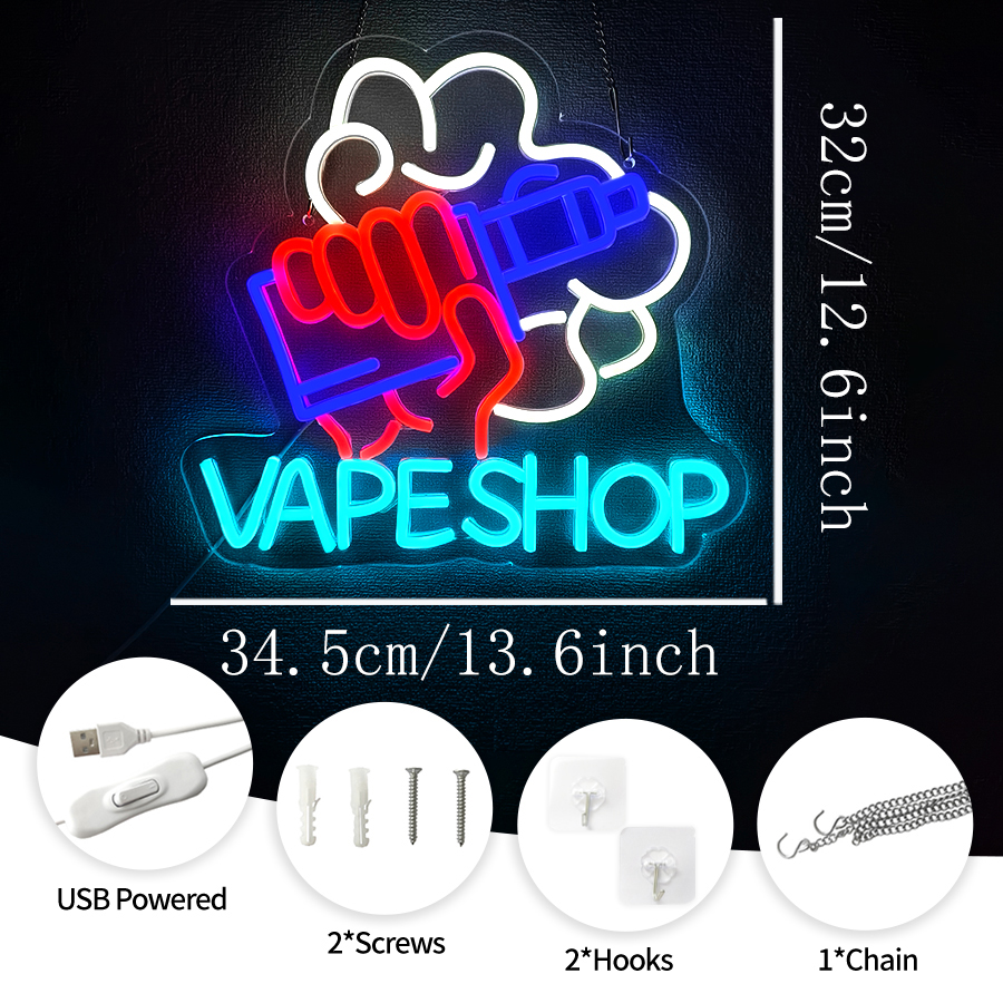 VAPE Shop Neon Sign for Smoke  - Vaping Store のレビューと価格