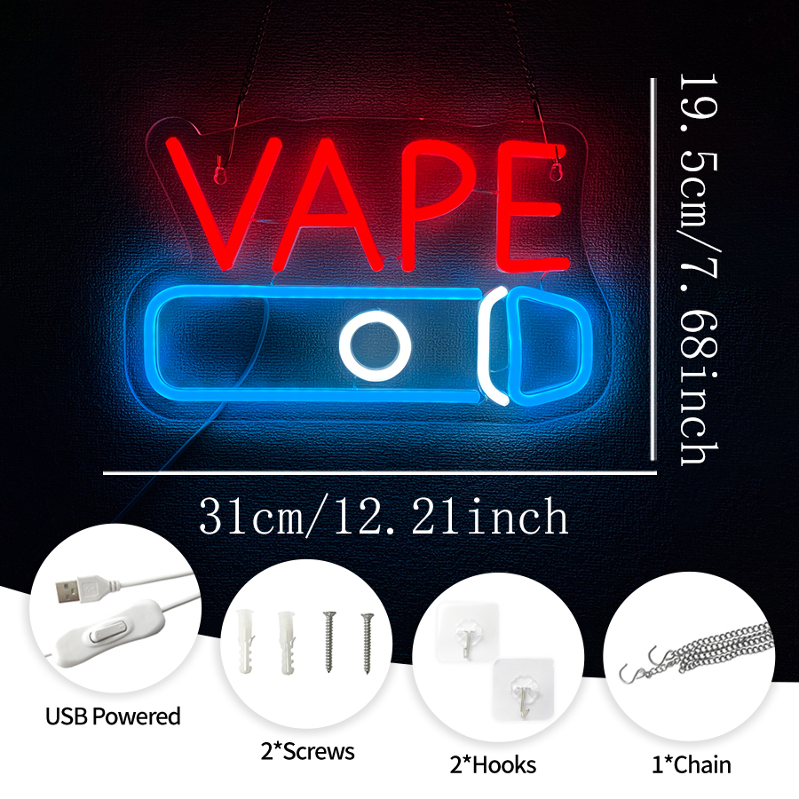 VAPE Shop Neon Sign for Smoke  - Vaping Store のレビューと価格