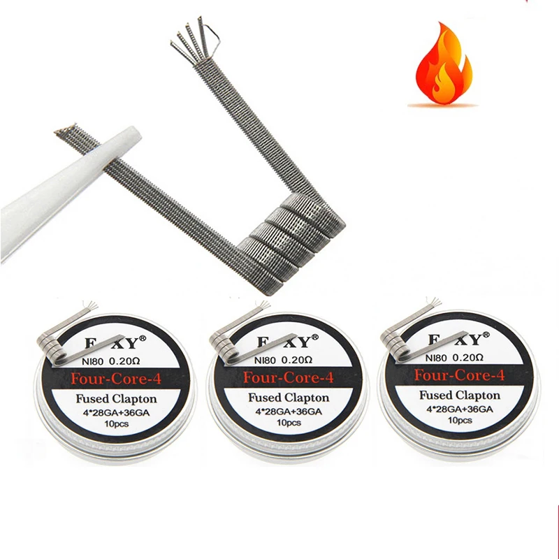 10pcs/box Ni80 Prebuilt Coil 2 - Clapton Wire Pre Built のレビューと価格