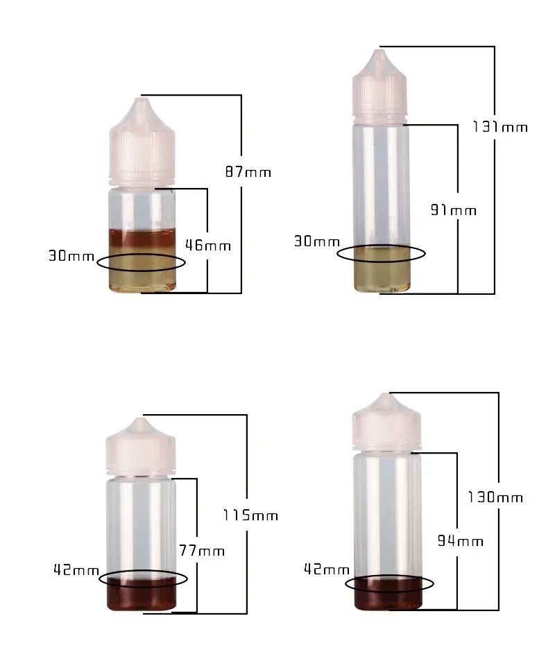 5PCS 30ml-120ml PET Clear Drop - Juice Bottle Dropper のレビューと価格