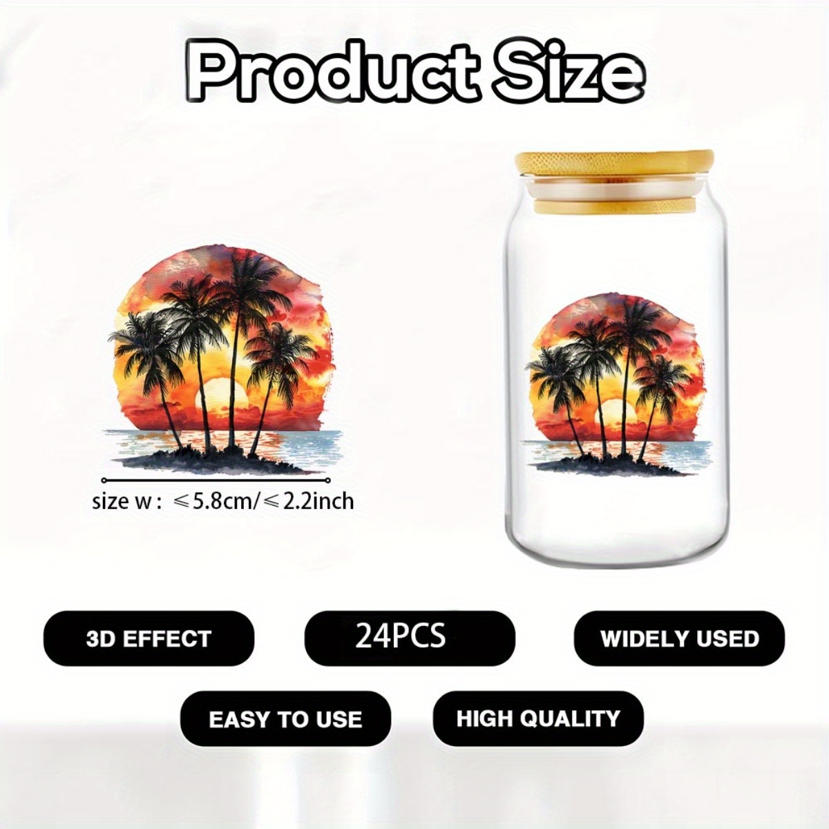 24Pcs/Set Summer Tropical Beac - Rdta Tank Glass のレビューと価格