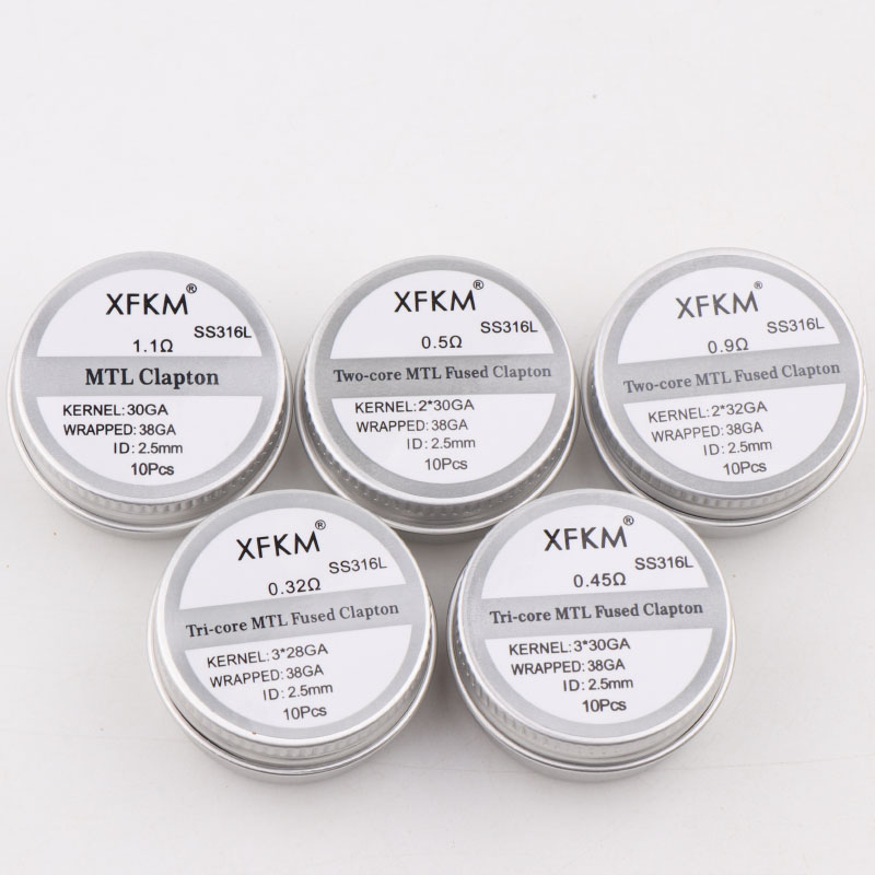NEW XFKM 10PCS/box NI80/A1/SS3 - Clapton Wire Pre Built のレビューと価格
