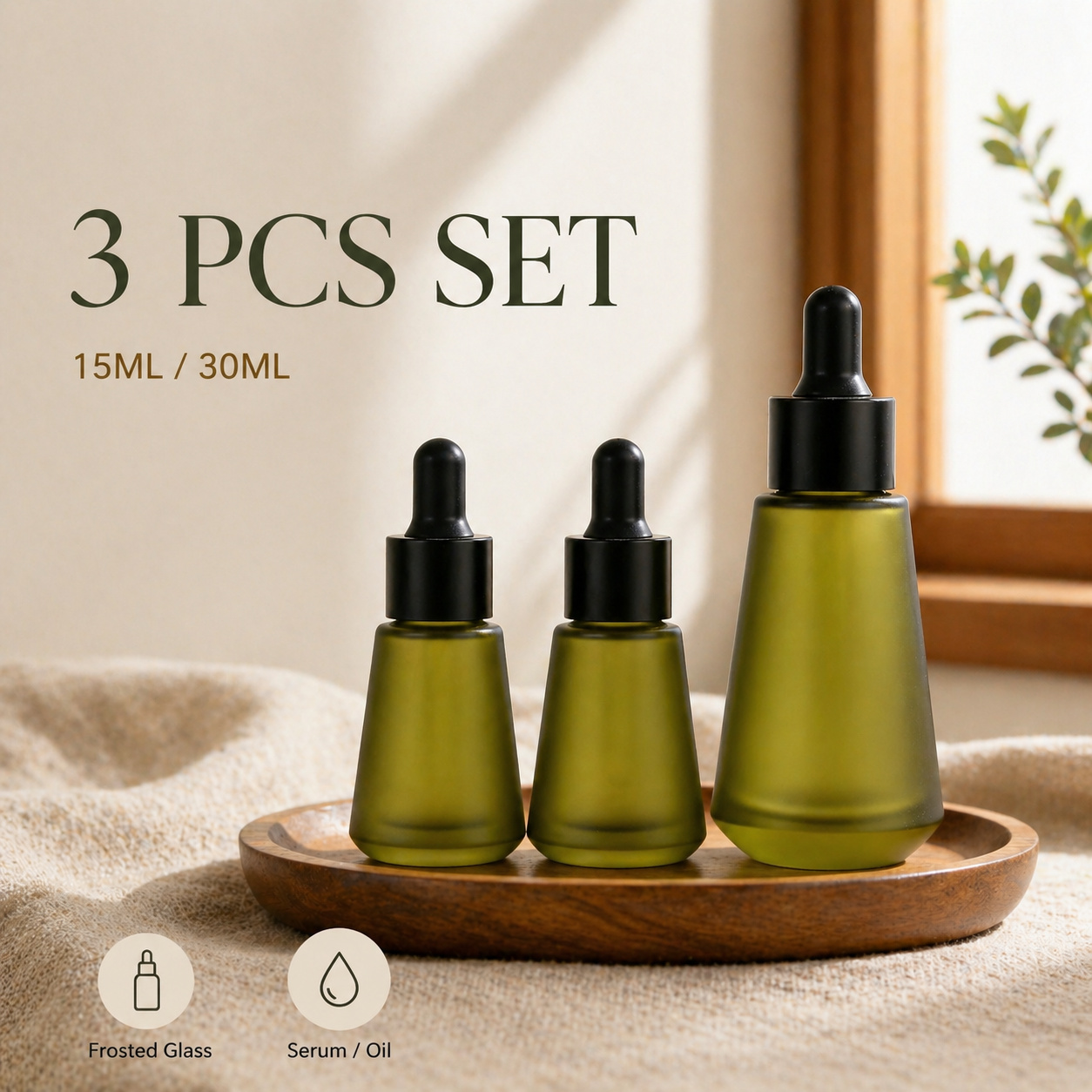15ml 30ml Frosted Olive Green  - Juice Bottle Dropper のレビューと価格