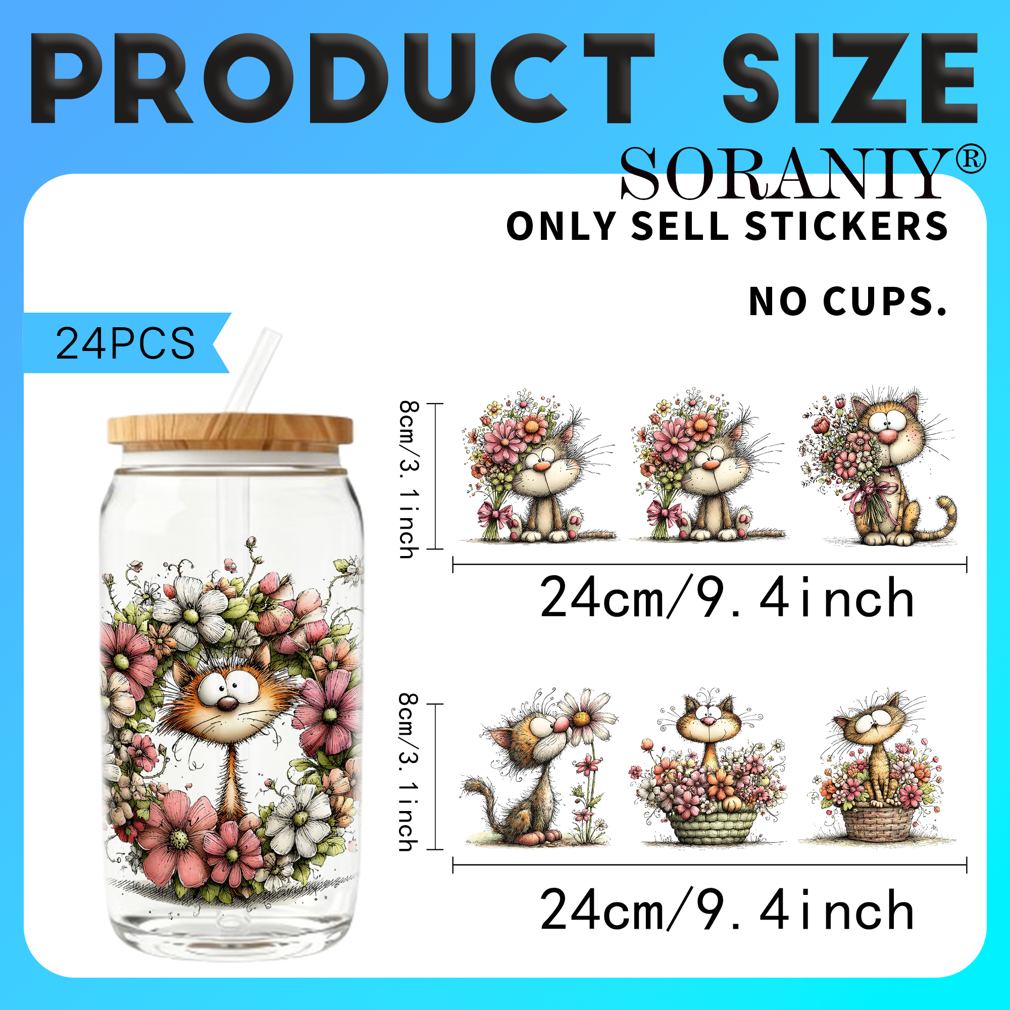 24PCS/Set Whimsical Floral Cat - Rdta Tank Glass のレビューと価格