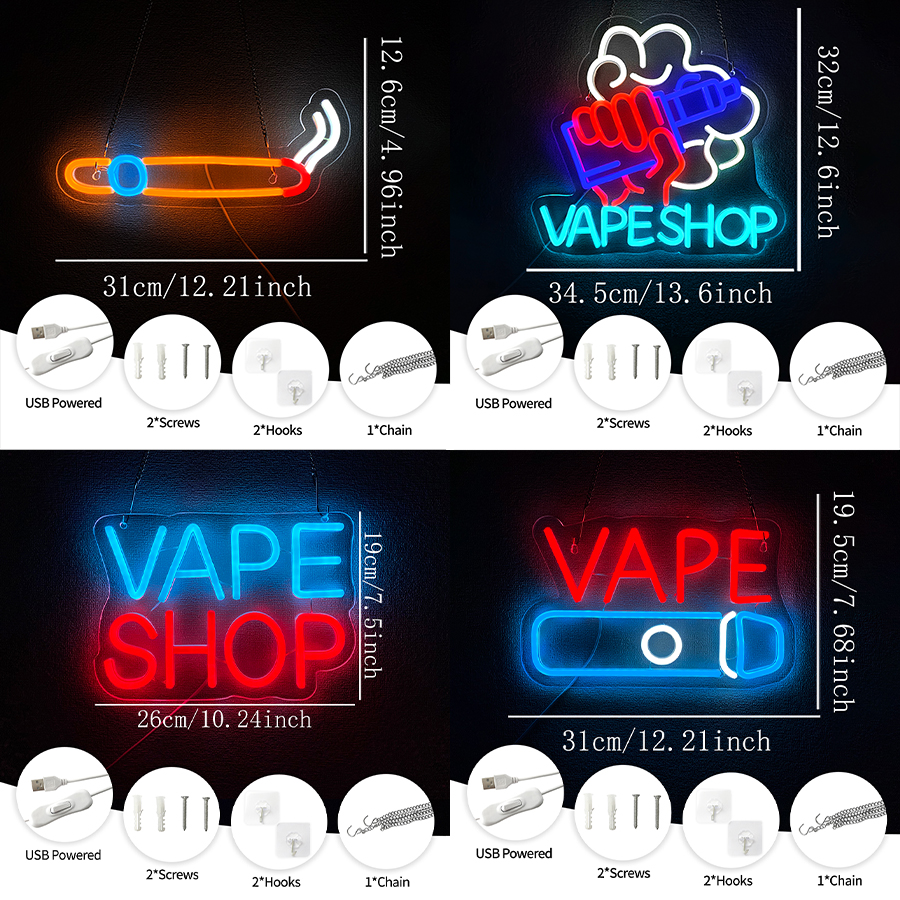 Smoke Series Neon Sign For Wal - Vaping Store のレビューと価格