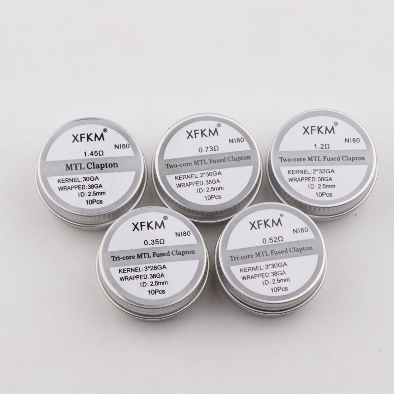 NEW XFKM 10PCS/box NI80/A1/SS3 - Clapton Wire Pre Built のレビューと価格